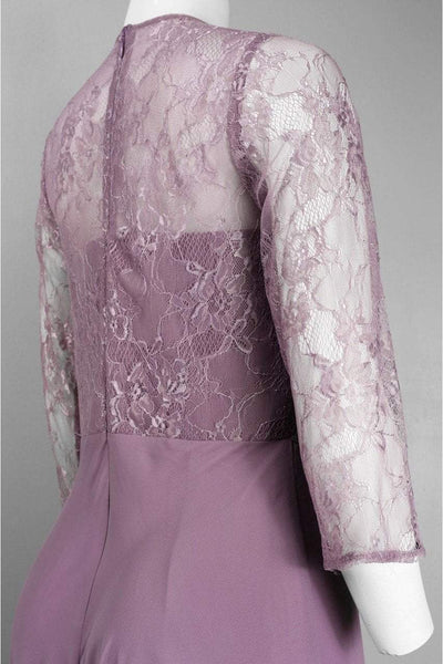 Decode 1.8 - Embellished V-Neck Chiffon A-line Dress 182581 in Purple