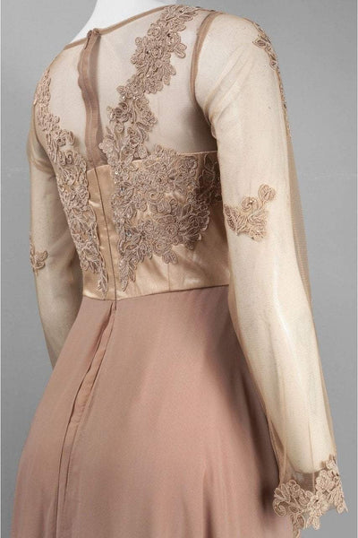 Decode 1.8 - 182825 Sheer Long Sleeve Layered Chiffon Dress in Neutral