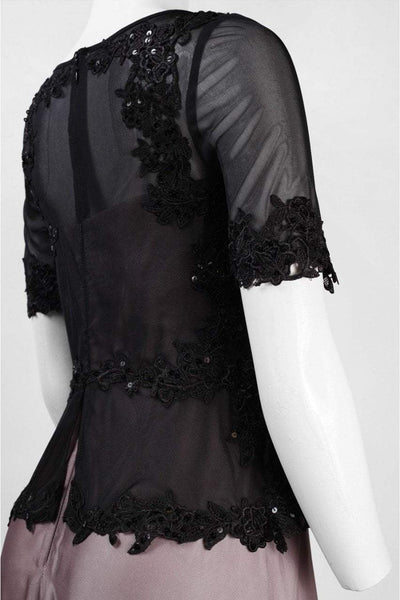 Decode 1.8 - Applique Peplum Gown 183149 in Black and Gray