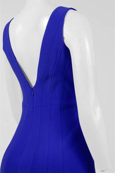 Decode 1.8 - 183910 Plunging V-neck Jersey Sheath Dress in Blue