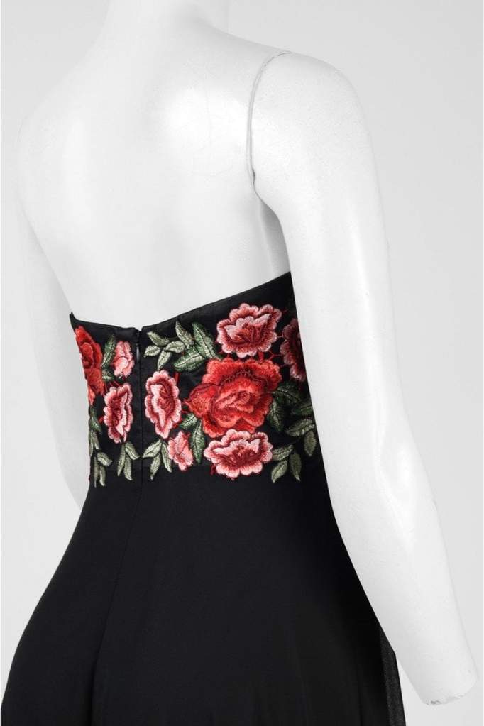 Decode 1.8 - 184068SC Floral Embroidered Strapless Empire Dress