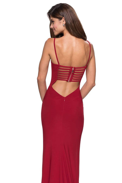 La Femme - 27469 Strappy Scoop Evening Dress with Slit Special Occasion Dress