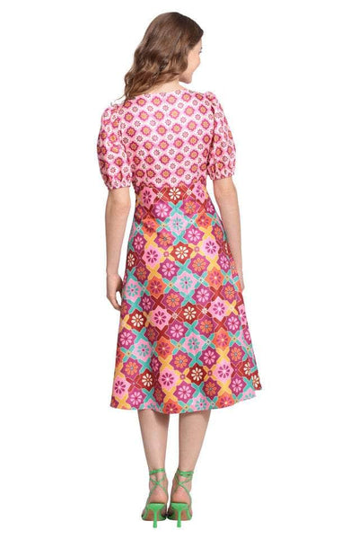 Donna Morgan D8308M - V-Neck Multicolor Floral Casual Dress Special Occasion Dresses