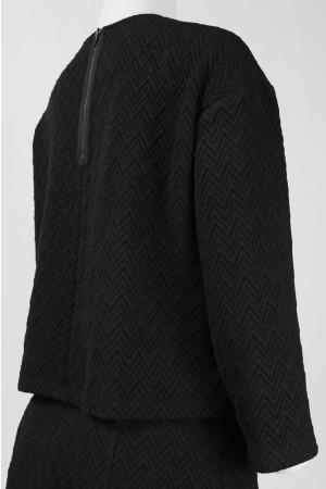 Donna Morgan - D3667P Two-Piece Chevron-Knit Short Dress in Black