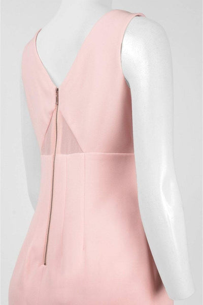 Donna Morgan - D4087M Sleeveless V Neck Sheath Midi Dress in Pink