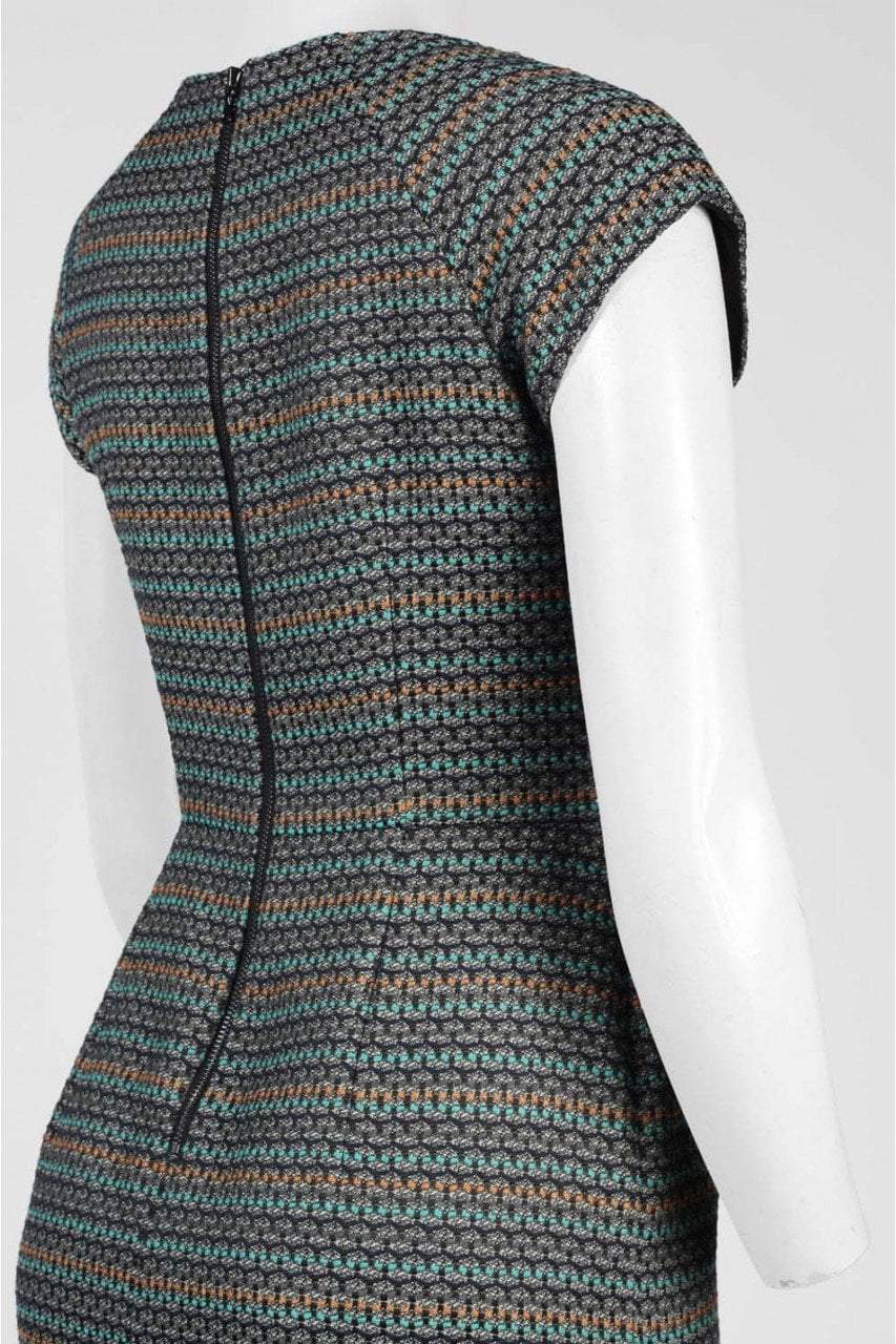 Donna Morgan - D4439M Jewel Neck Fringe Sheath Dress in Multi-Color