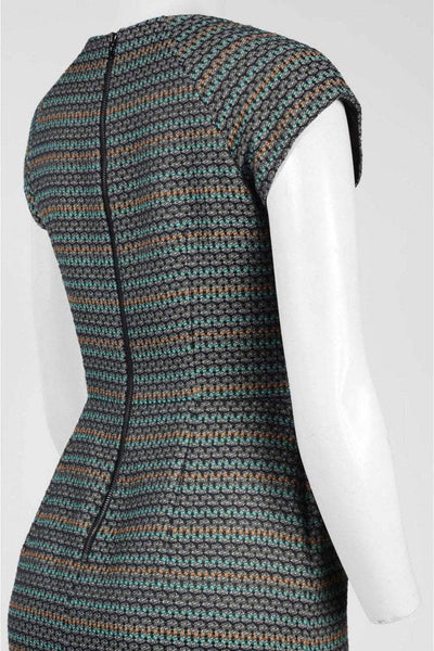 Donna Morgan - D4439M Jewel Neck Fringe Sheath Dress in Multi-Color
