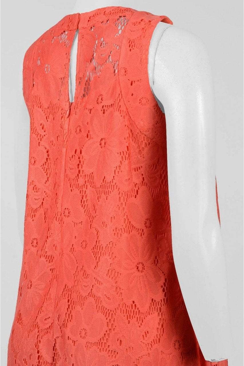 Donna Morgan - D4923M Lace Jewel A-line Dress in Orange