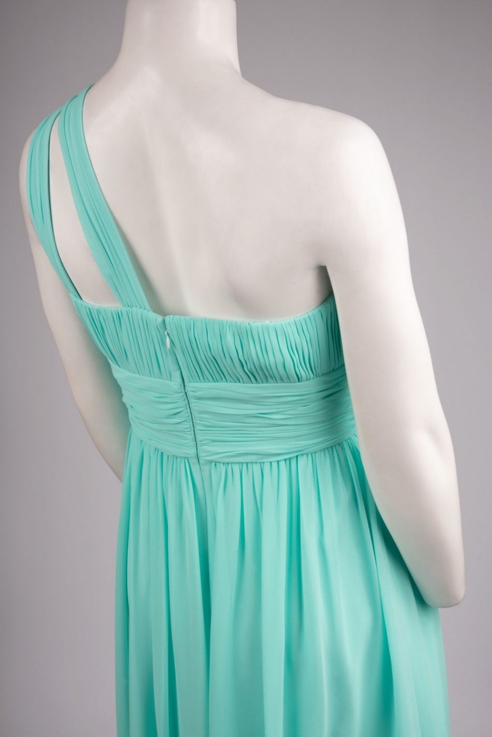 Donna Morgan - D1295M Ruched One Shoulder Chiffon Sheath Dress In Green