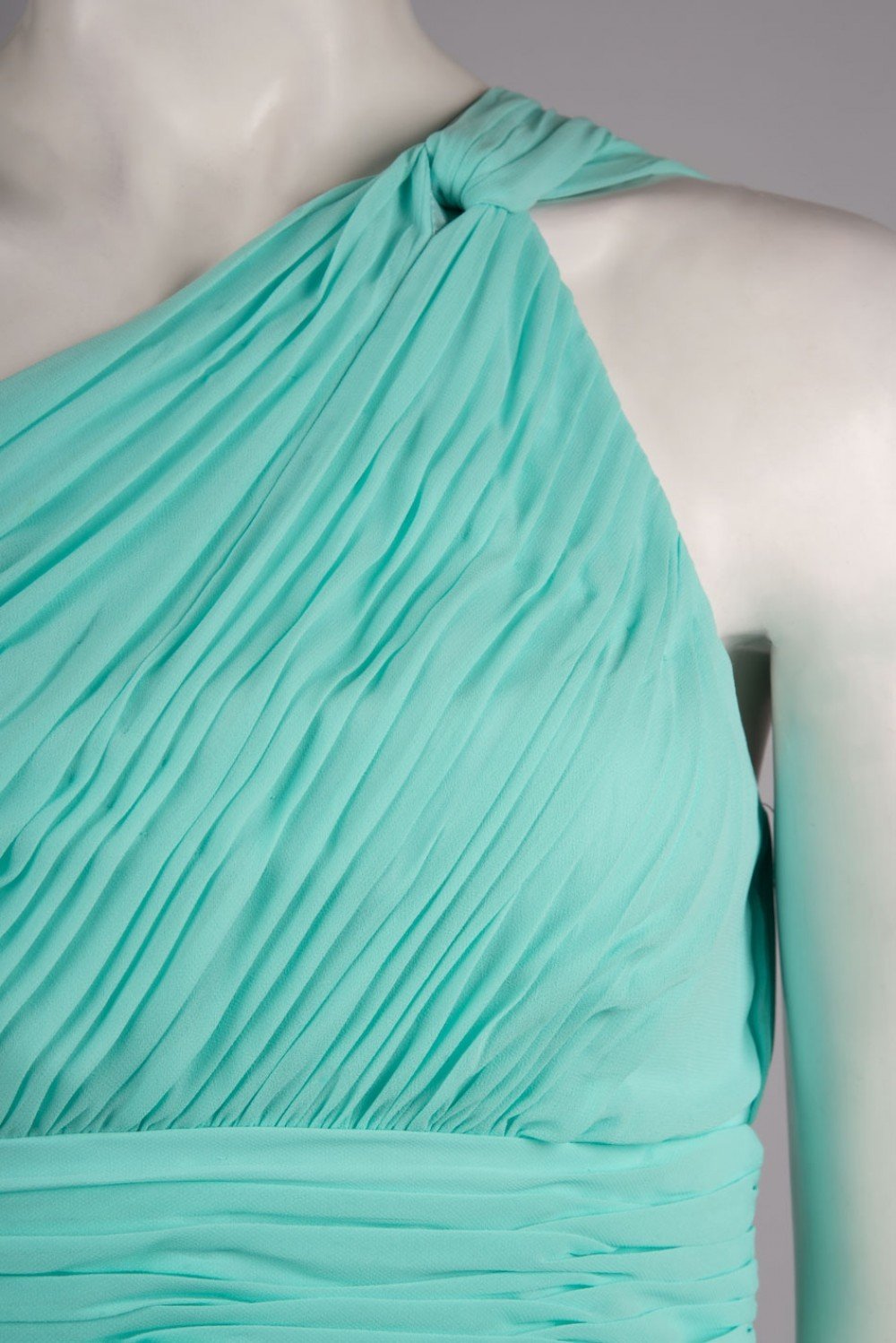 Donna Morgan - D1295M Ruched One Shoulder Chiffon Sheath Dress In Green