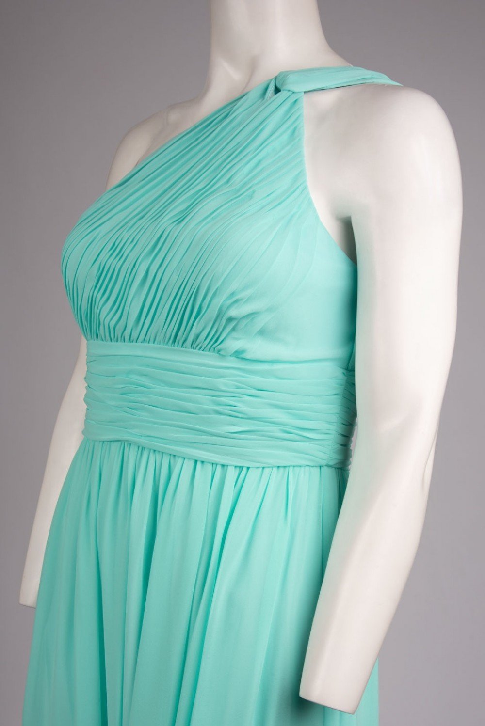 Donna Morgan - D1295M Ruched One Shoulder Chiffon Sheath Dress In Green