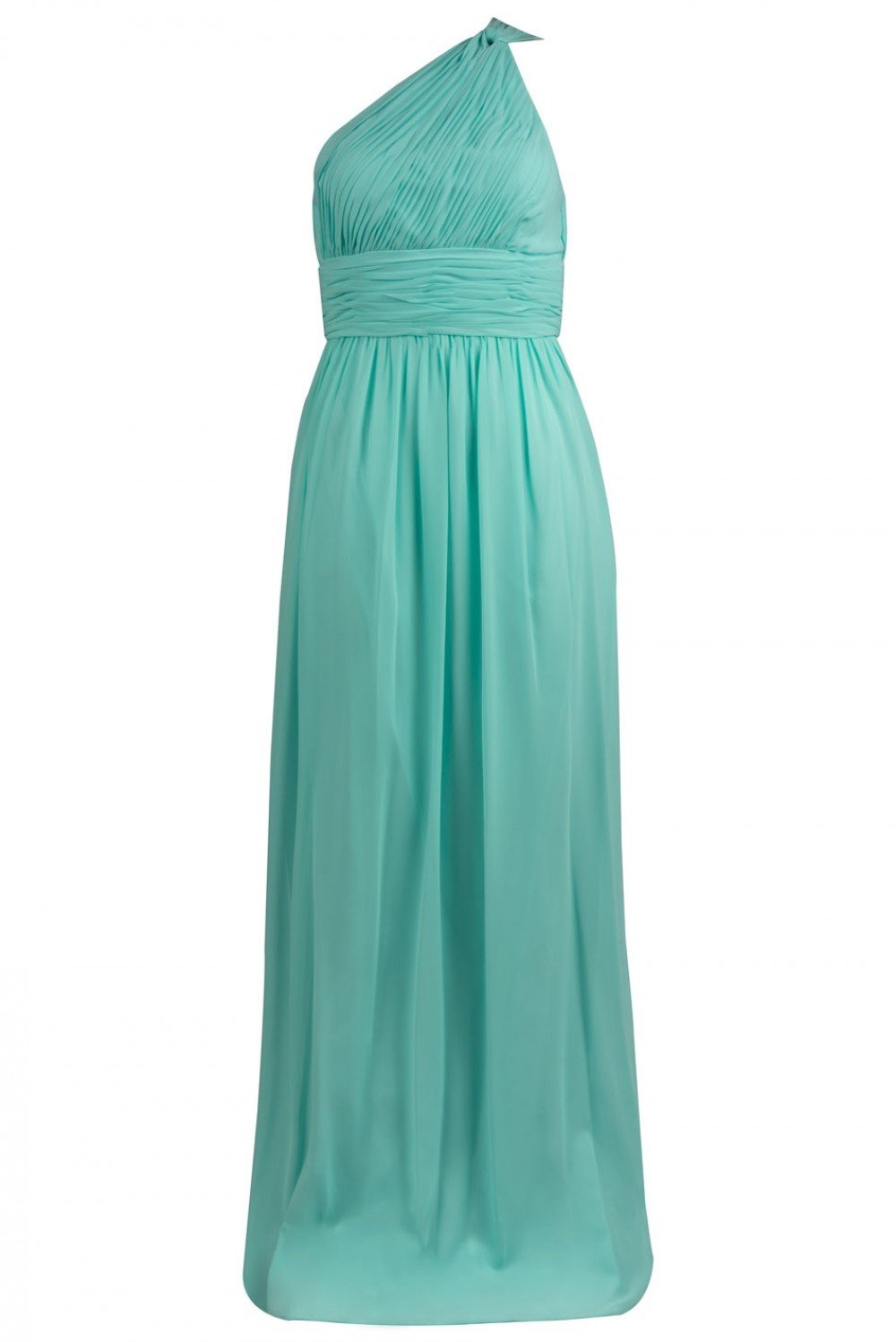Donna Morgan - D1295M Ruched One Shoulder Chiffon Sheath Dress In Green