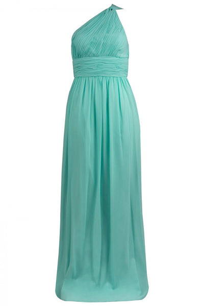 Donna Morgan - D1295M Ruched One Shoulder Chiffon Sheath Dress In Green