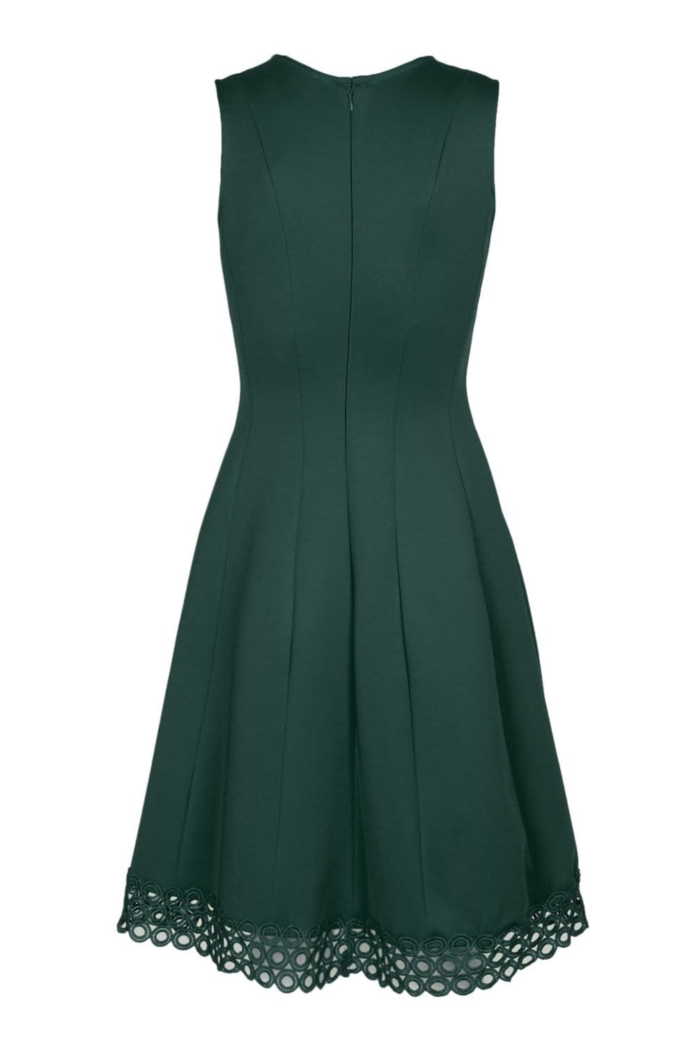 Donna Ricco - DR50487 V Neck Sleeveless Cocktail Dress with Lace Hem In Green