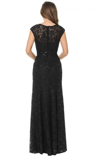 Lenovia - Floral Lace Scoop Evening Gown 5131 CCSALE M / Black