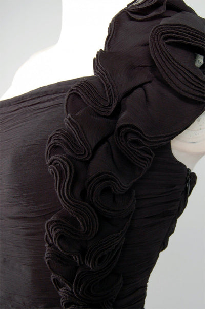 Ellen Tracy - ED1MP176 Rosette Trim One Shoulder Short Dress In Black