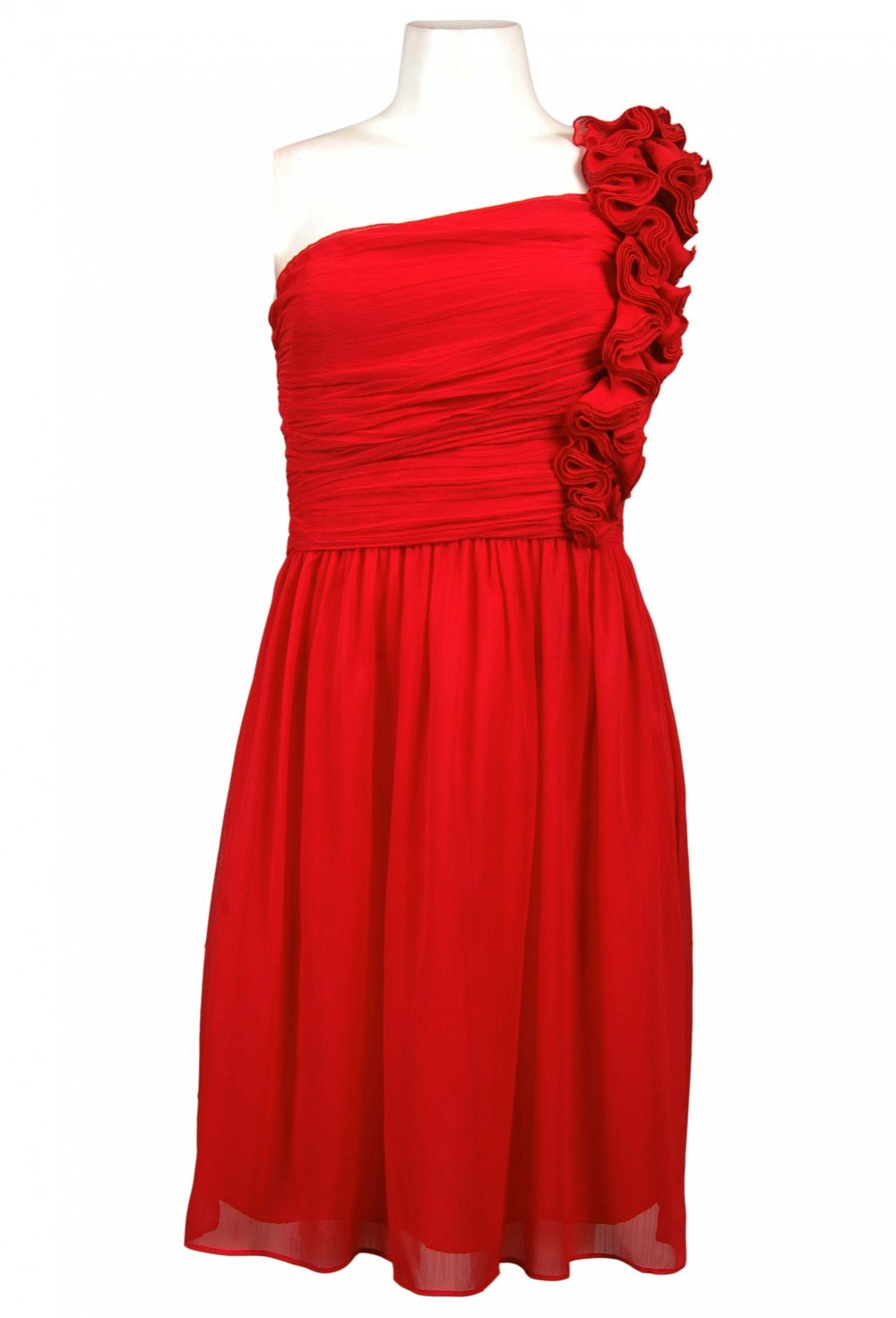 Ellen Tracy - ED1MP176 Rosette Trim One Shoulder Short Dress In Red