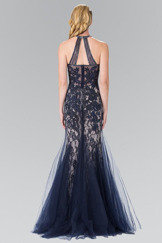 Elizabeth K Bridal GL2243 - Long Mermaid Dress - Lace, Sleeveless, Halter Neck, Zipper Back ADASA Elizabeth K Bridal GL2243 - Long Mermaid Dress - Lace, Sleeveless, Halter Neck, Zipper Back ADASA