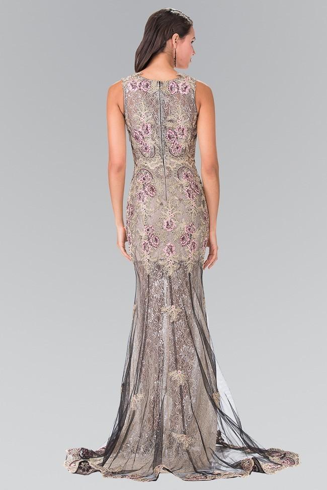 Elizabeth K Embroidered Floral Long Dress GL2269 - 1 pc Black In Size XS Available CCSALE XS / Black