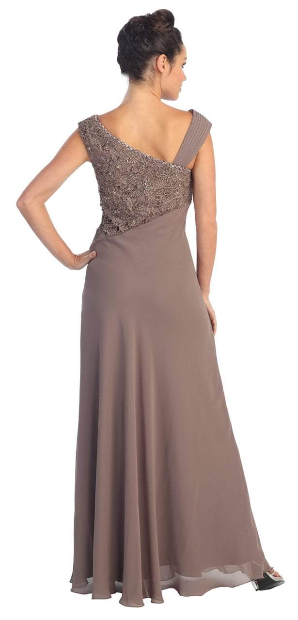 Elizabeth K - GL1003 One Shoulder Ruched Applique Gown Special Occasion Dress