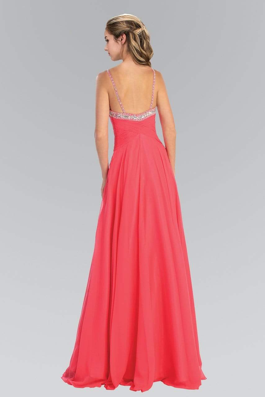 Elizabeth K - GL1031 Bejeweled Ruched Sweetheart Chiffon Dress Special Occasion Dress XS / Fuchsia