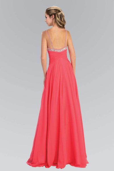 Elizabeth K - GL1031 Bejeweled Ruched Sweetheart Chiffon Dress Special Occasion Dress XS / Fuchsia