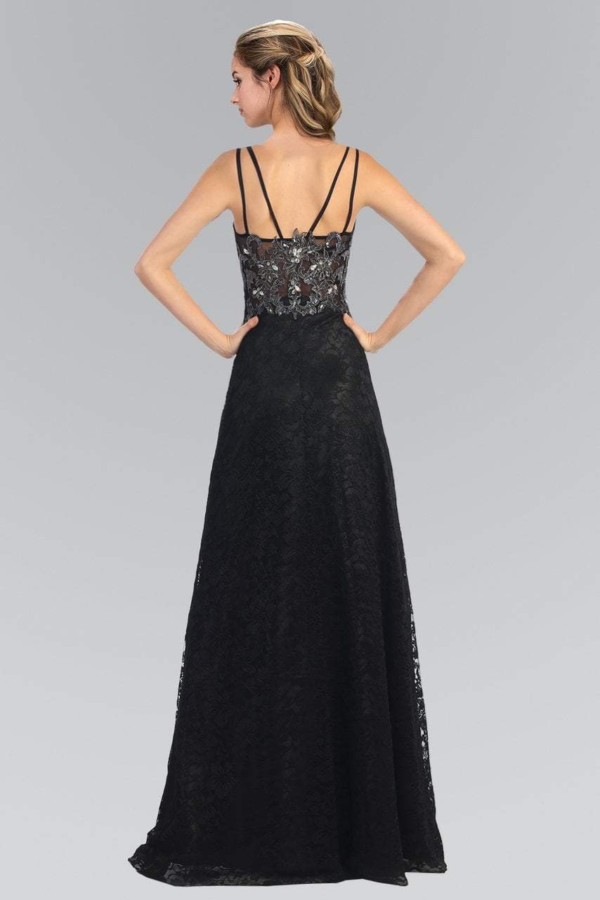 Elizabeth K - GL1092 Lace Overlay V-Neck A-Line Gown Special Occasion Dress