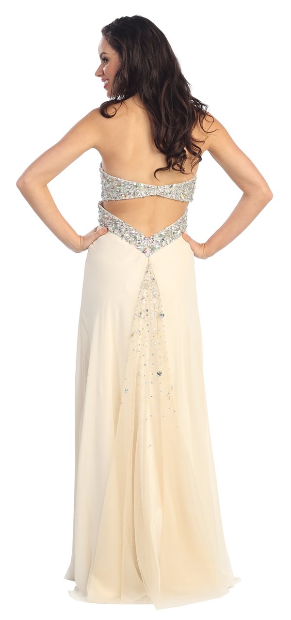 Elizabeth K - GL1151 Jewel Accented Sweetheart Chiffon Dress Special Occasion Dress