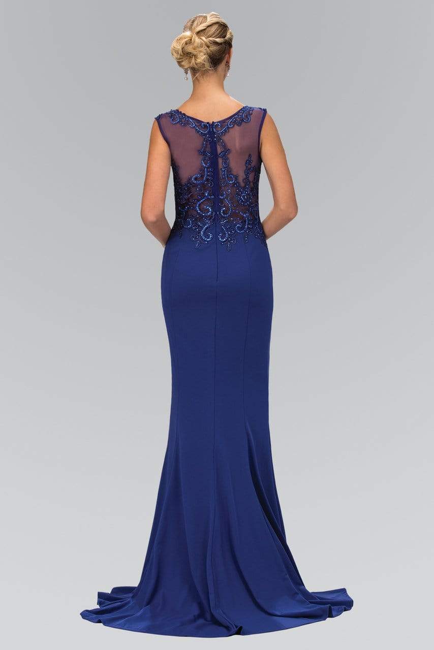 Elizabeth K - GL1411 Laced Bateau Neck Jersey Gown Special Occasion Dress