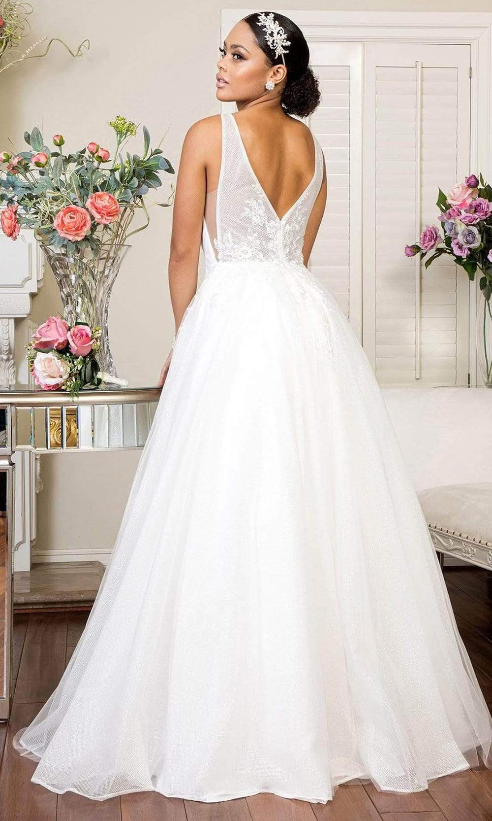 Elizabeth K - GL1906 Floral Embroidered A-Line Bridal Gown Wedding Dresses