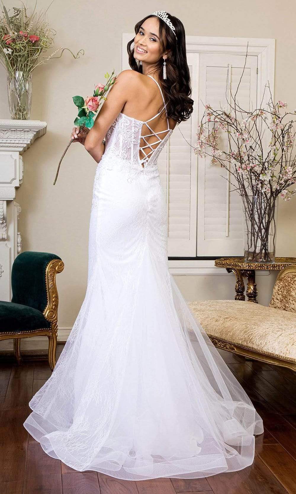 Elizabeth K Bridal GL1947 - Long Lace, Mesh, Beads, Embroidery, Sequin Trumpet Dress - Sleeveless, Spaghetti straps, Embroidery, Corset, Lace-up back, Elizabeth K Bridal GL1947 - Long Lace, Mesh, Beads, Embroidery, Sequin Trumpet Dress - Sleeveless, Spaghetti straps, Embroidery, Corset, Lace-up back,