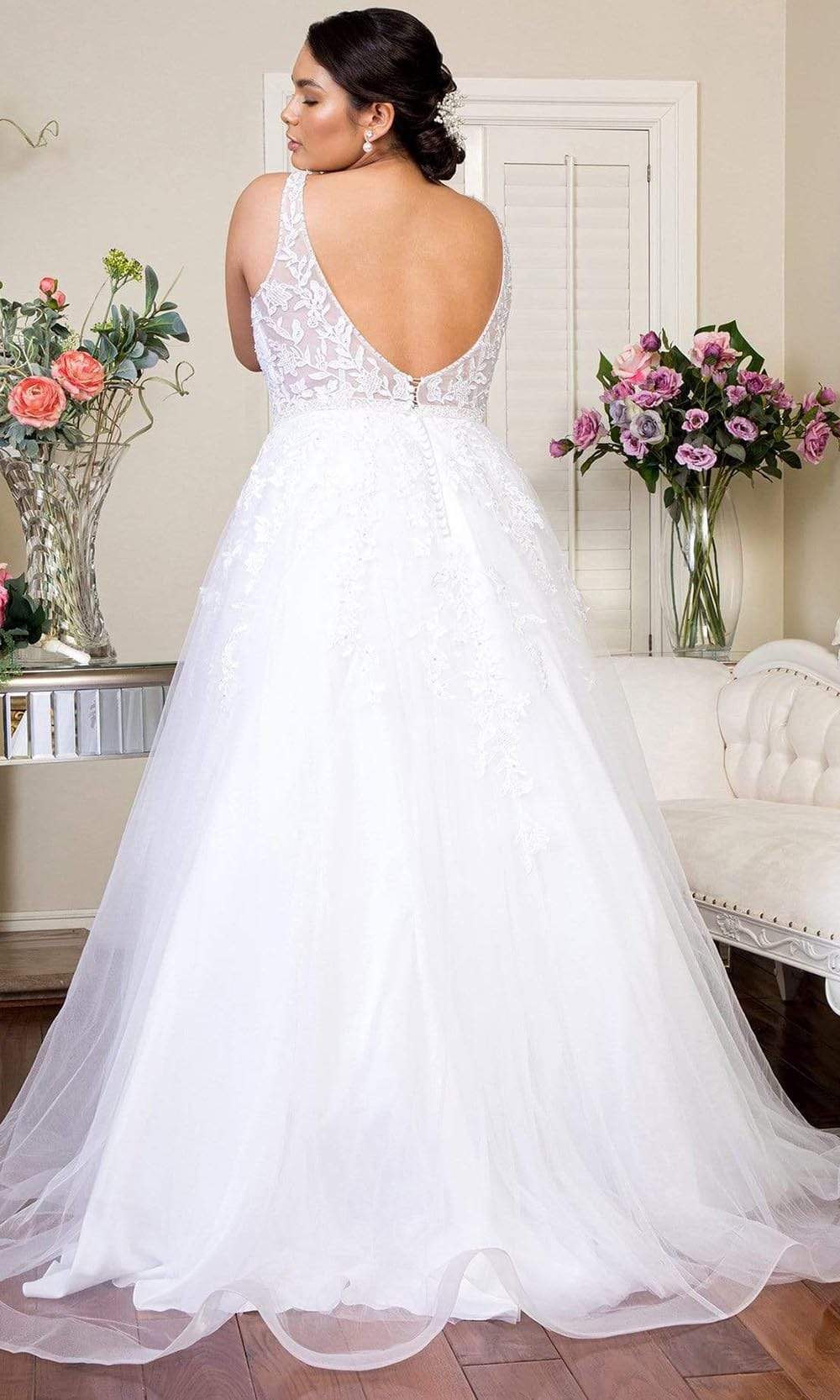 Elizabeth K - GL1949 V Neck Classic Bridal Gown Wedding Dresses