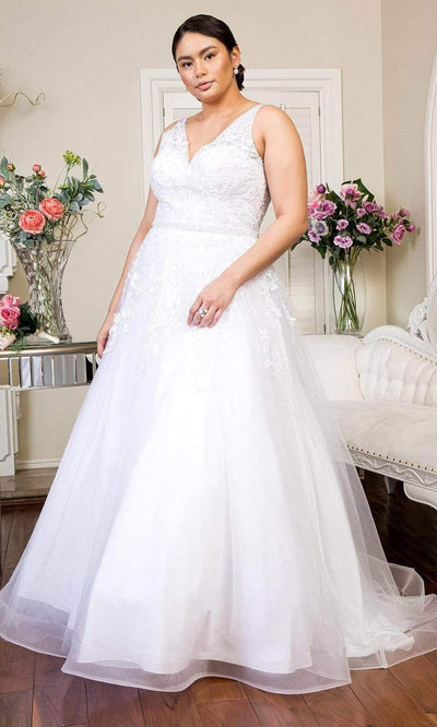 Elizabeth K - GL1949 V Neck Classic Bridal Gown Wedding Dresses XS / White