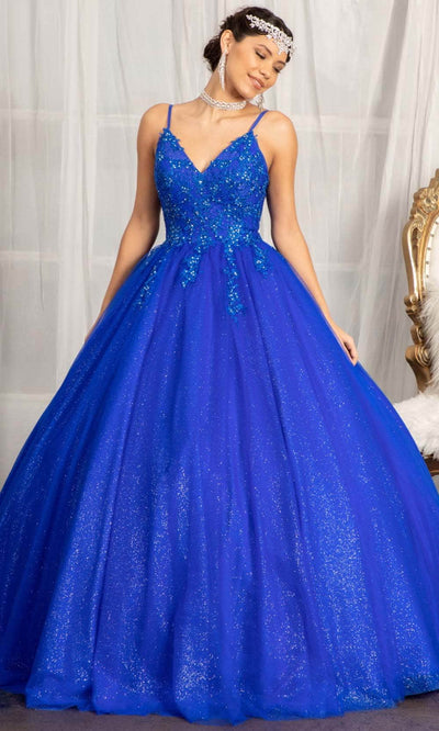 Elizabeth K GL1989 - Sleeveless V-neckline Ball Gown Quinceanera Dresses XS / Royal Blue