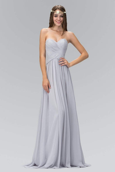 Elizabeth K - GL2076 Ruched Sweetheart Chiffon A-line Dress Bridesmaid Dresses XS / Silver