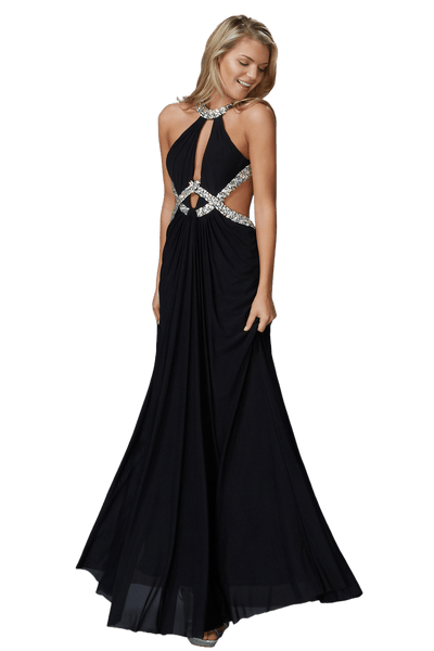 Elizabeth K - GL2142 Jeweled High Neck Gown Prom Dresses
