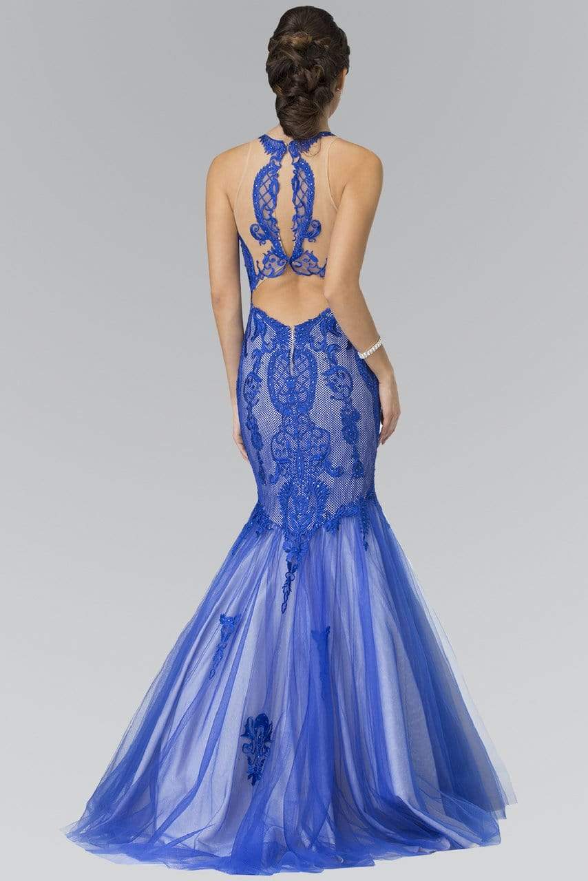 Elizabeth K - GL2219 Laced Halter Tulle Mermaid Dress Special Occasion Dress