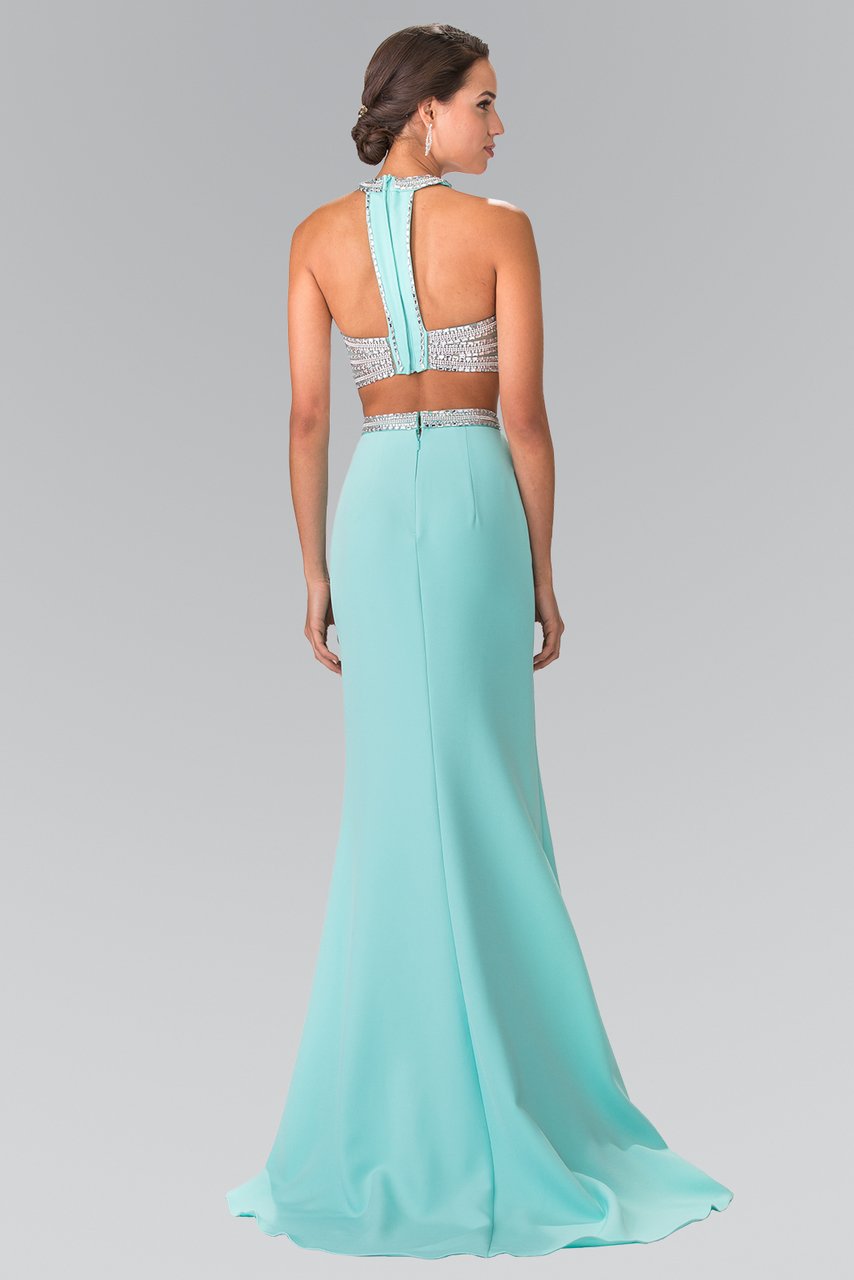 Elizabeth K - GL2256 Beaded Halter Neck Two-Piece Evening Gown Special Occasion Dress