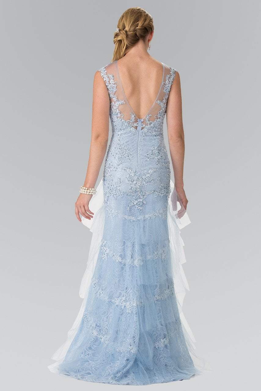 Elizabeth K - GL2258 Illusion Bateau Neckline Lace Evening Gown Special Occasion Dress