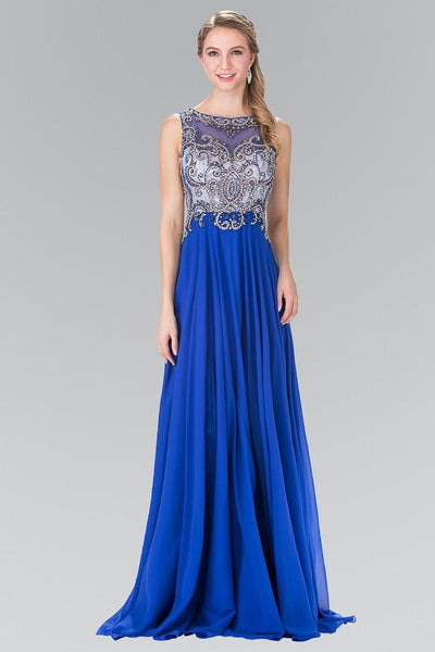 Elizabeth K - GL2273 Beaded Long Dress Special Occasion Dress XS / Royal Blue
