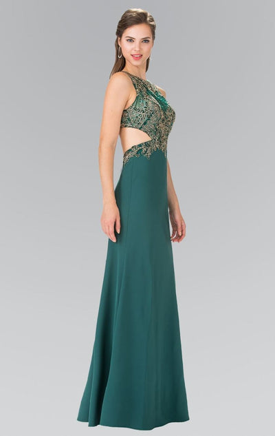 Elizabeth K - GL2324 Jewel Long Dress with Side Cut Outs Special Occasion Dress