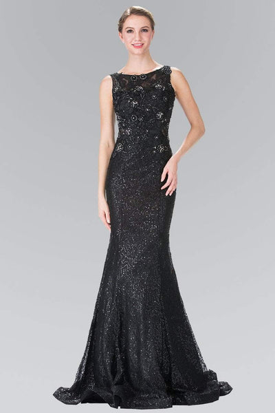 Elizabeth K - GL2345 Full-Length Black Sequined Trumpet Gown Special Occasion Dress XS / Black