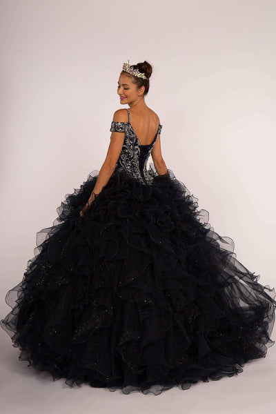 Elizabeth K - GL2516 Intricately Ornate Bodice Ruffled Ballgown Special Occasion Dress