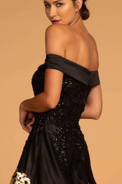 Elizabeth K - GL2542 Sequin Embellished Off-Shoulder Evening Gown Evening Dresses