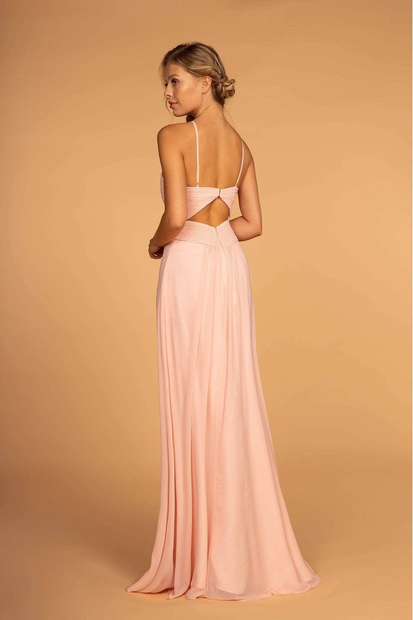 Elizabeth K GL2607 - Pleated Bodice A-Line Prom Dres Bridesmaid Dresses XS /Blush