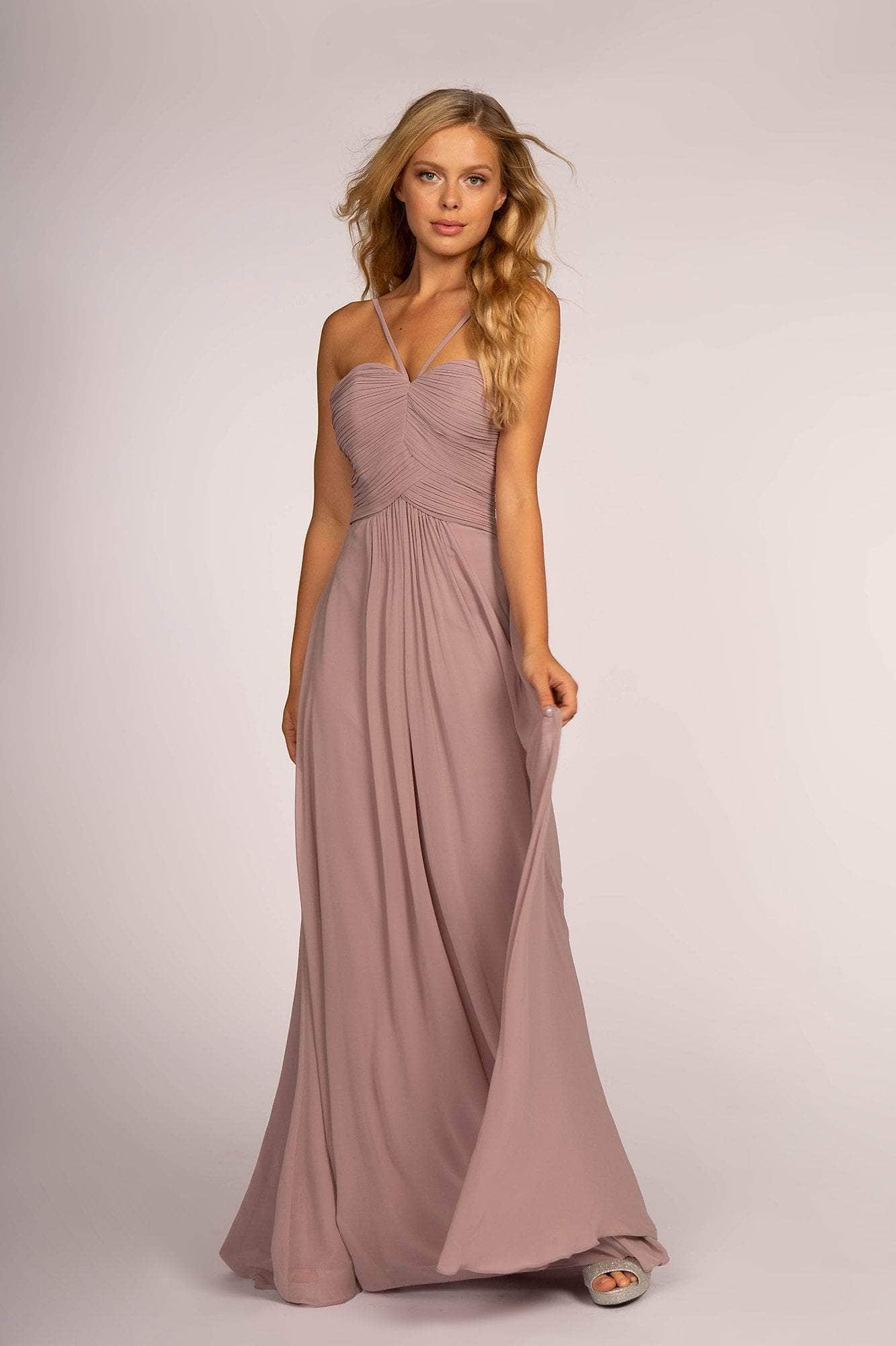 Elizabeth K GL2607 - Pleated Bodice A-Line Prom Dres Bridesmaid Dresses XS /Blush