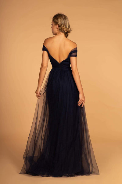 Elizabeth K - GL2610 Cold Shoulder Sweetheart Neck Tulle A-Line Gown Prom Dresses