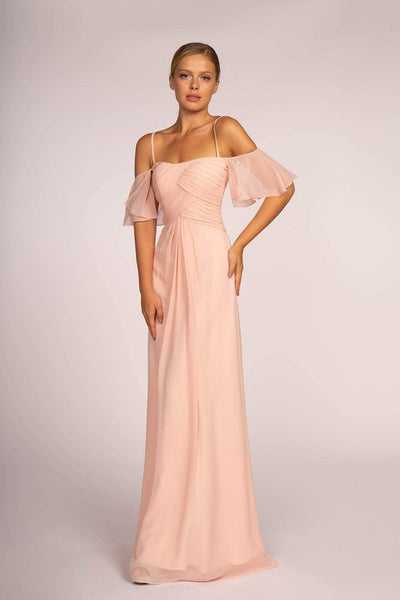 Elizabeth K GL2615 - Cold Shoulder A-Line Evening Dress Bridesmaid Dresses M /Mauve