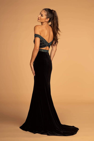 Elizabeth K - GL2628 Embellished Off-Shoulder Velvet Dress Evening Dresses