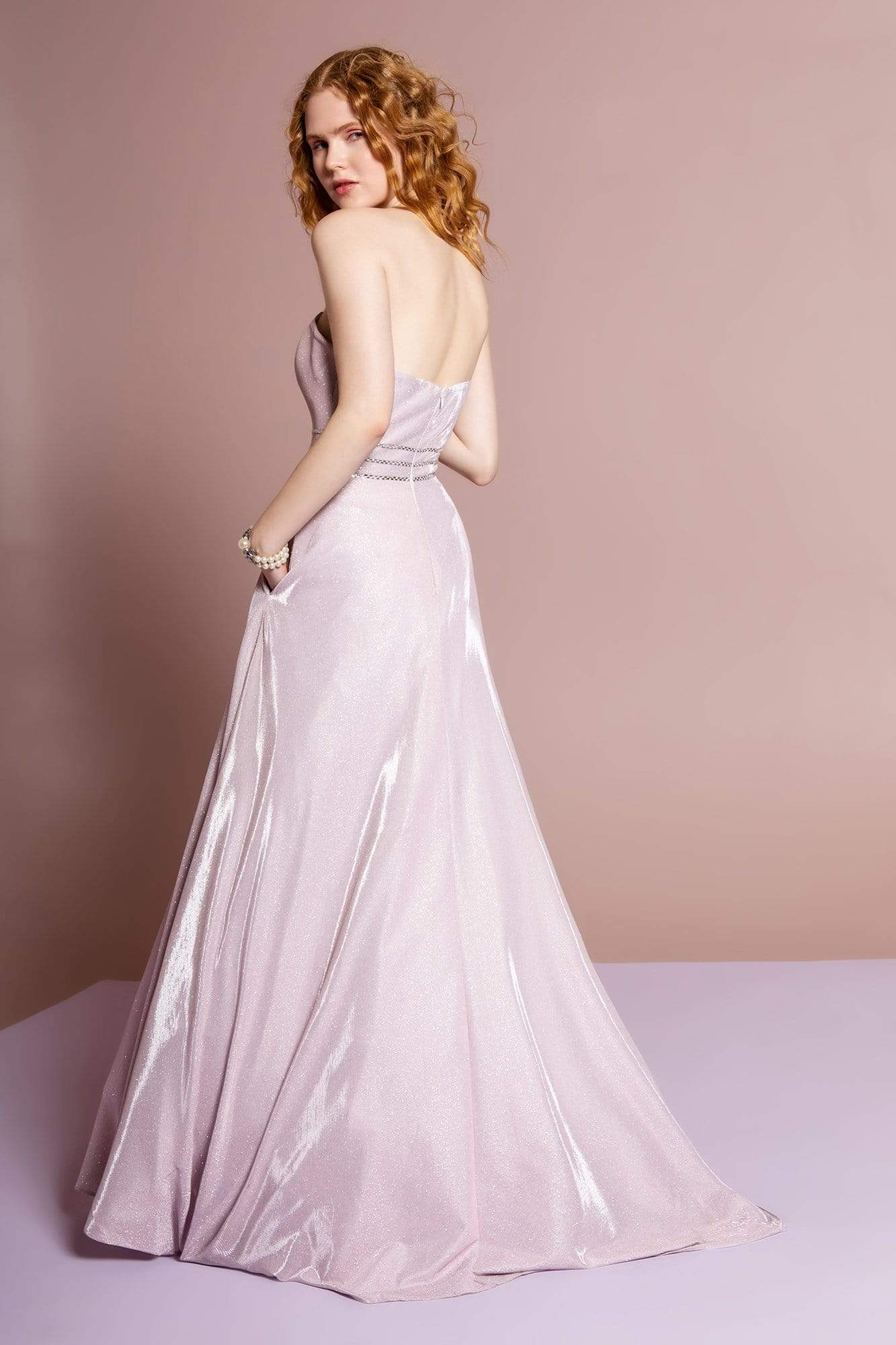 Elizabeth K - GL2674 Glitter Crepe Deep Sweetheart A-line Dress Special Occasion Dress